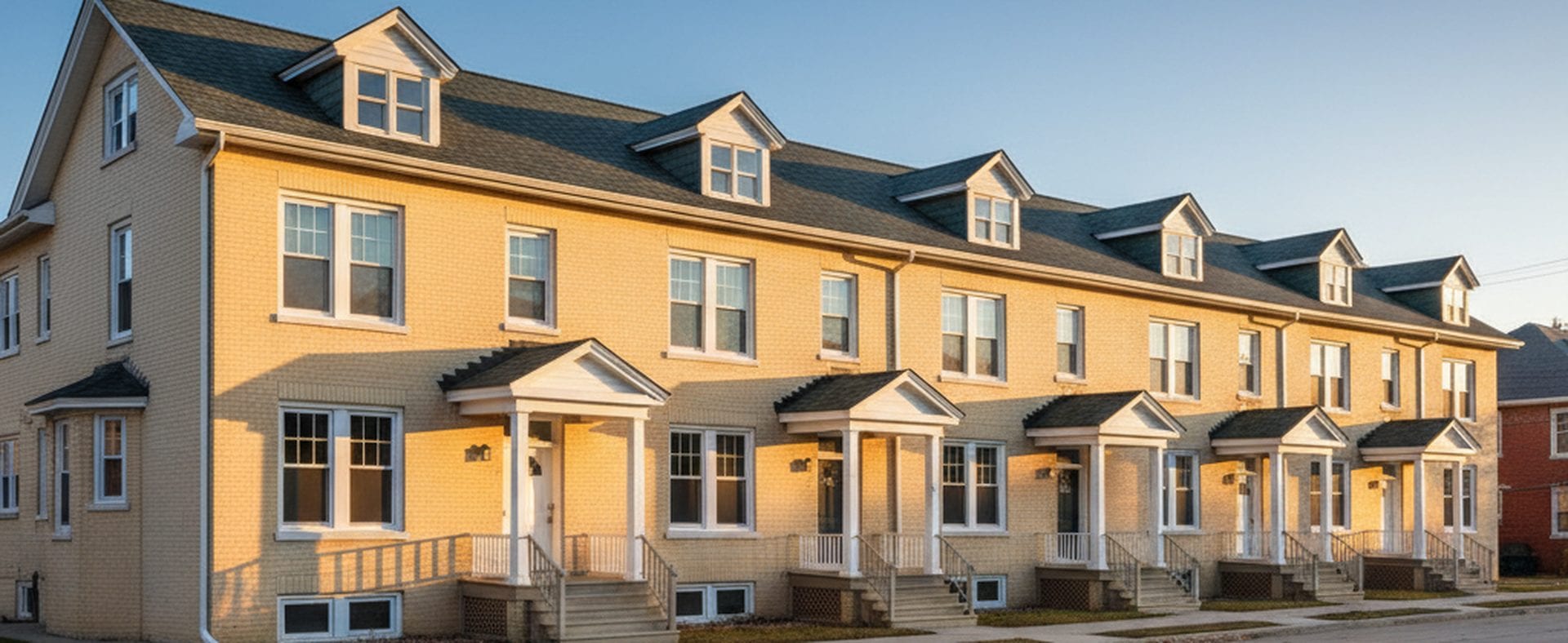 Classic Milwaukee Bay View duplexes in autumn